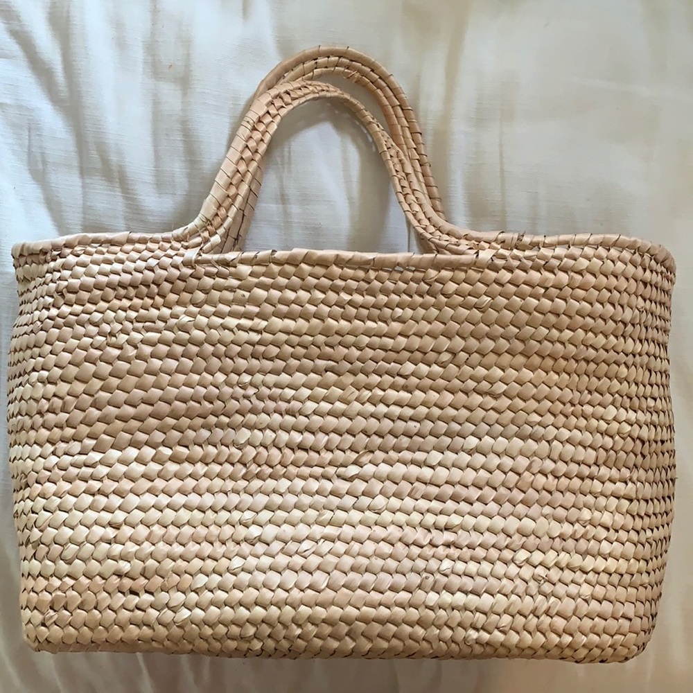 Beige beach bag